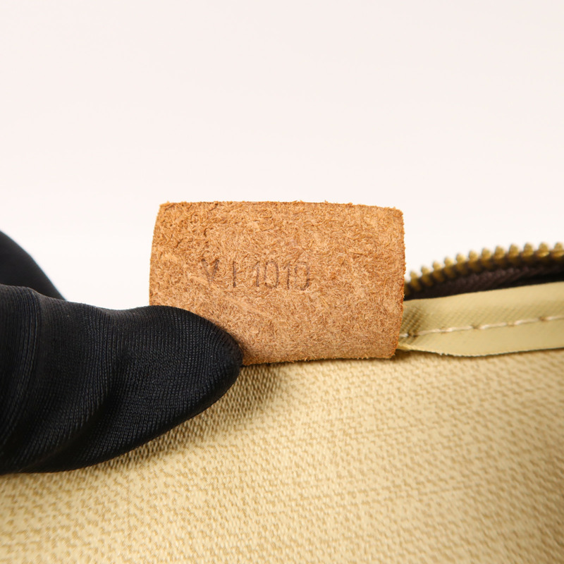 LOUIS VUITTON Monogram Deauville金扣手挽袋棕色-6