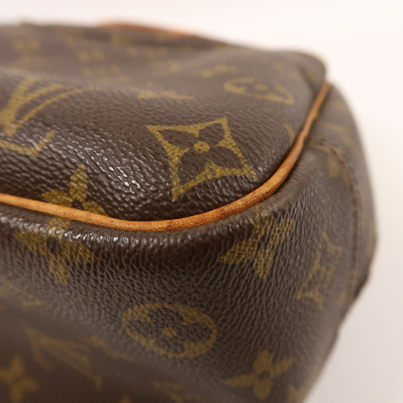 LOUIS VUITTON Monogram Deauville金扣手挽袋棕色-8