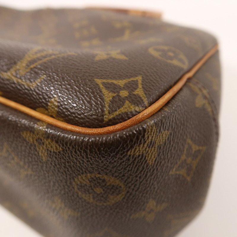LOUIS VUITTON Monogram Deauville金扣手挽袋棕色-10