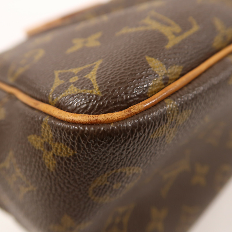 LOUIS VUITTON Monogram Deauville金扣手挽袋棕色-11
