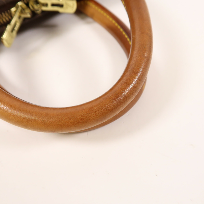 LOUIS VUITTON Monogram Deauville金扣手挽袋棕色-14