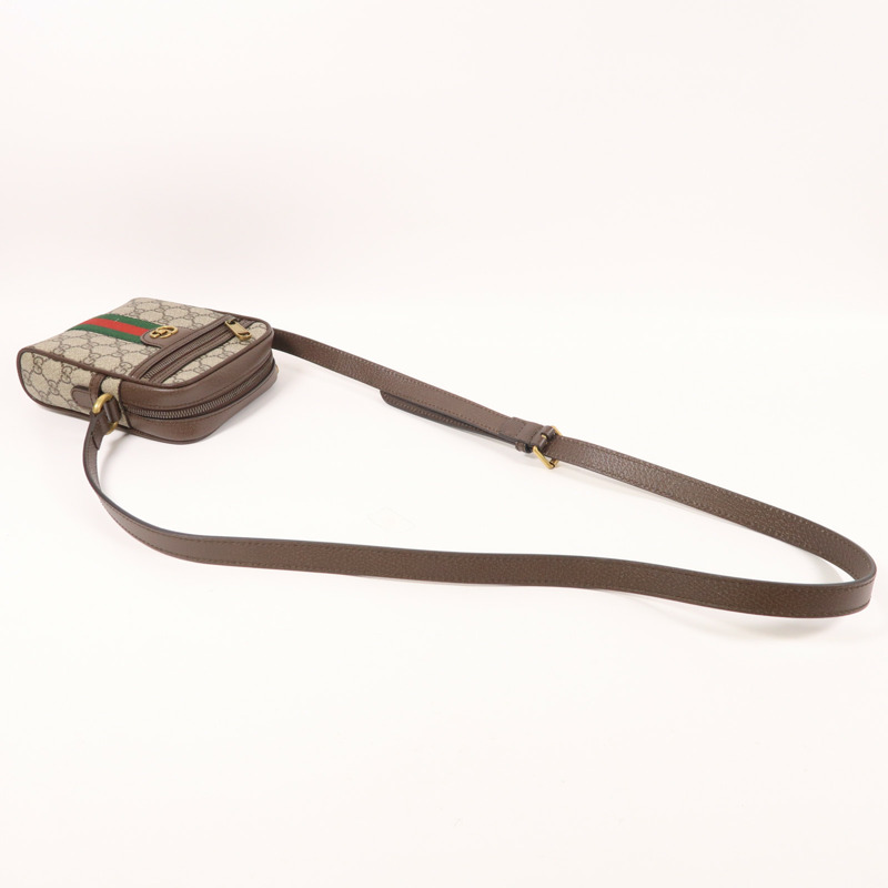 GUCCI 塗層帆布Ophidia GG金扣肩背袋-7