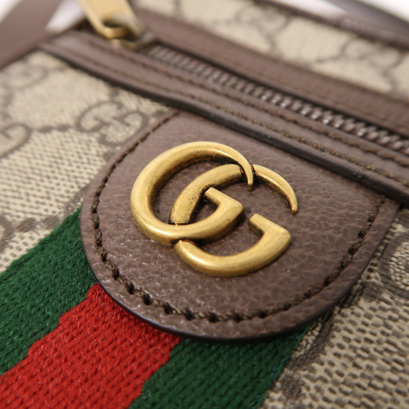 GUCCI 塗層帆布Ophidia GG金扣肩背袋-9