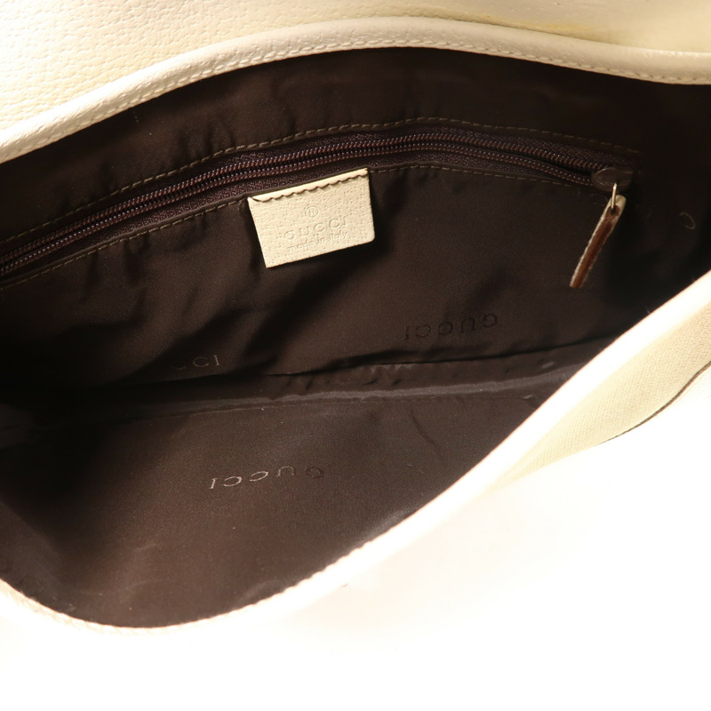 GUCCI 帆布/牛皮皮革Jackie銀扣肩背袋-4