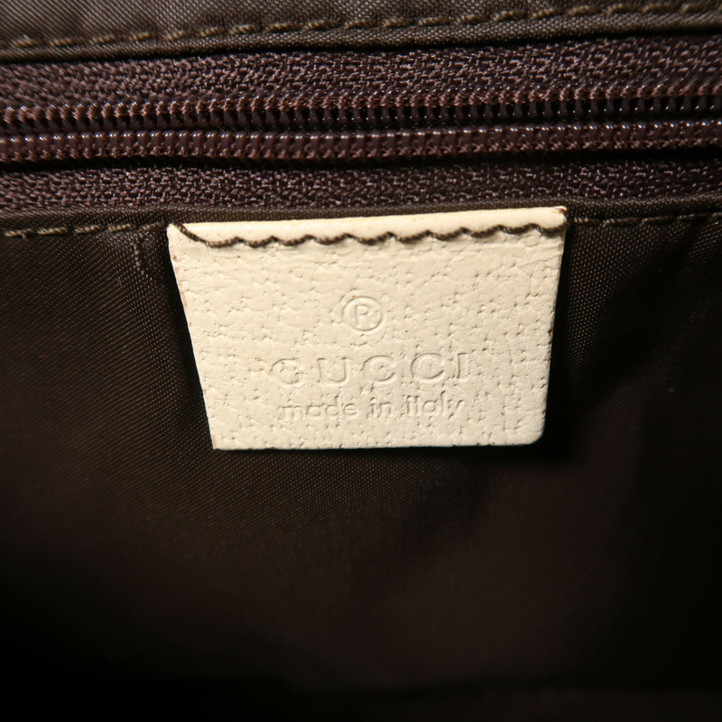 GUCCI 帆布/牛皮皮革Jackie銀扣肩背袋-5