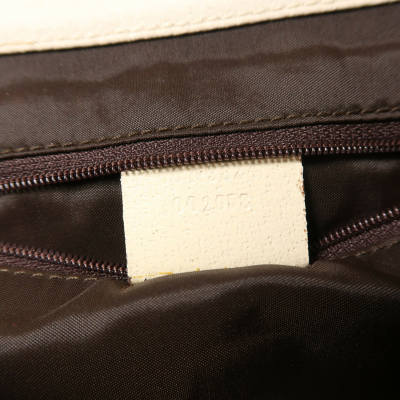 GUCCI 帆布/牛皮皮革Jackie銀扣肩背袋-6