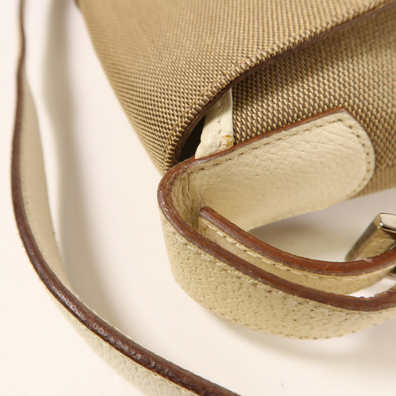 GUCCI 帆布/牛皮皮革Jackie銀扣肩背袋-14