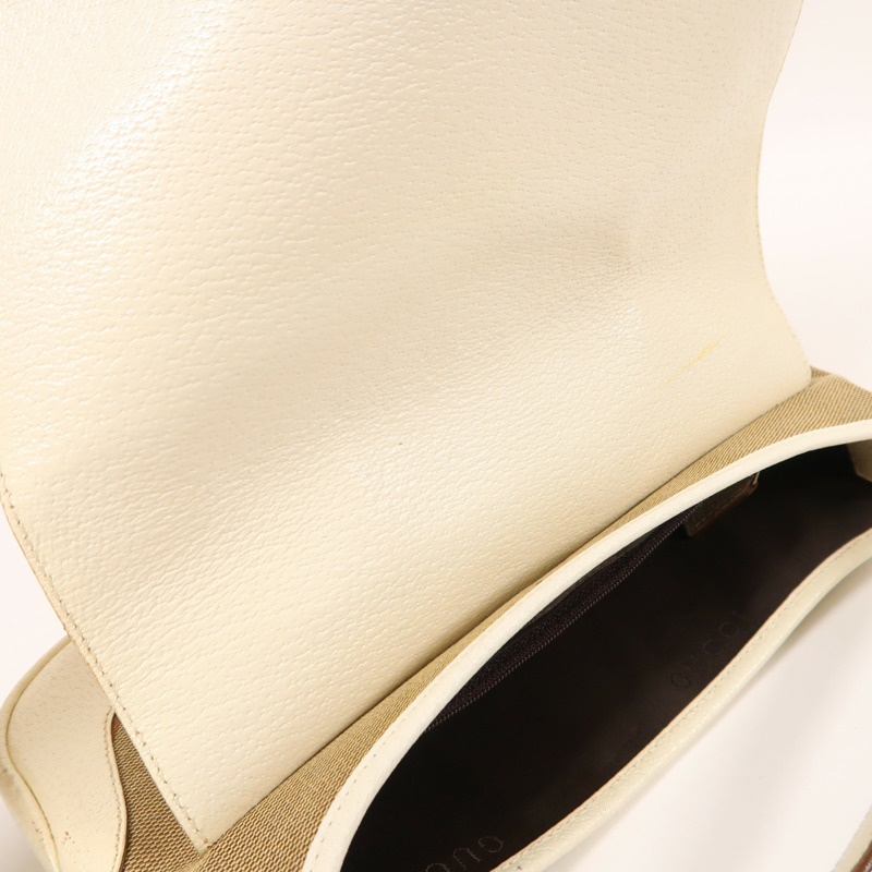 GUCCI 帆布/牛皮皮革Jackie銀扣肩背袋-15