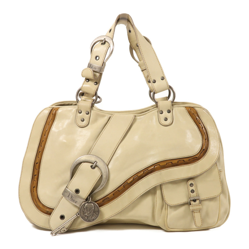 Dior 牛皮皮革Gaucho銀扣手挽袋-0