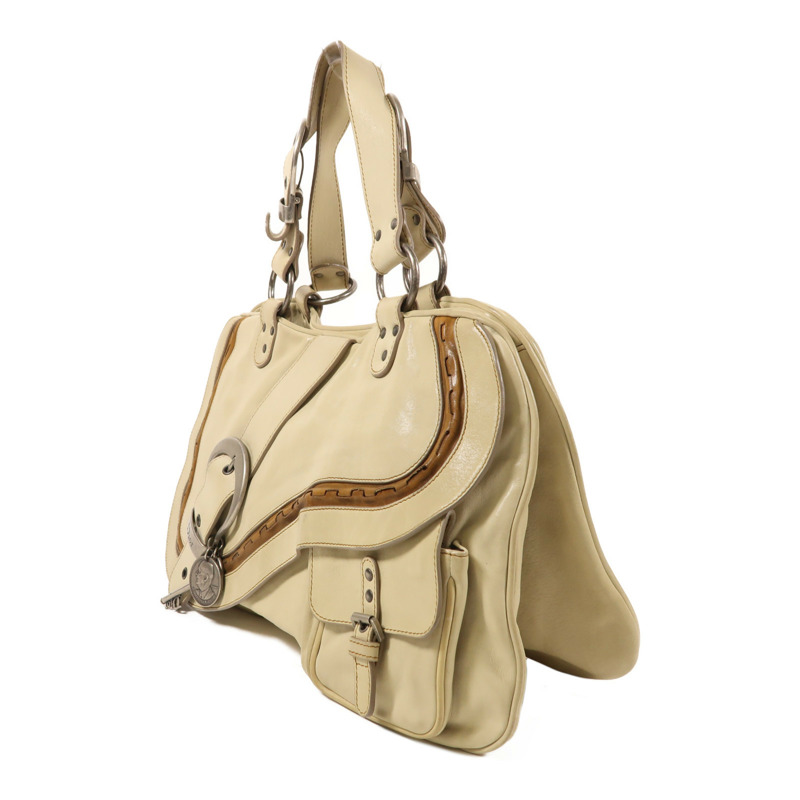 Dior 牛皮皮革Gaucho銀扣手挽袋-2