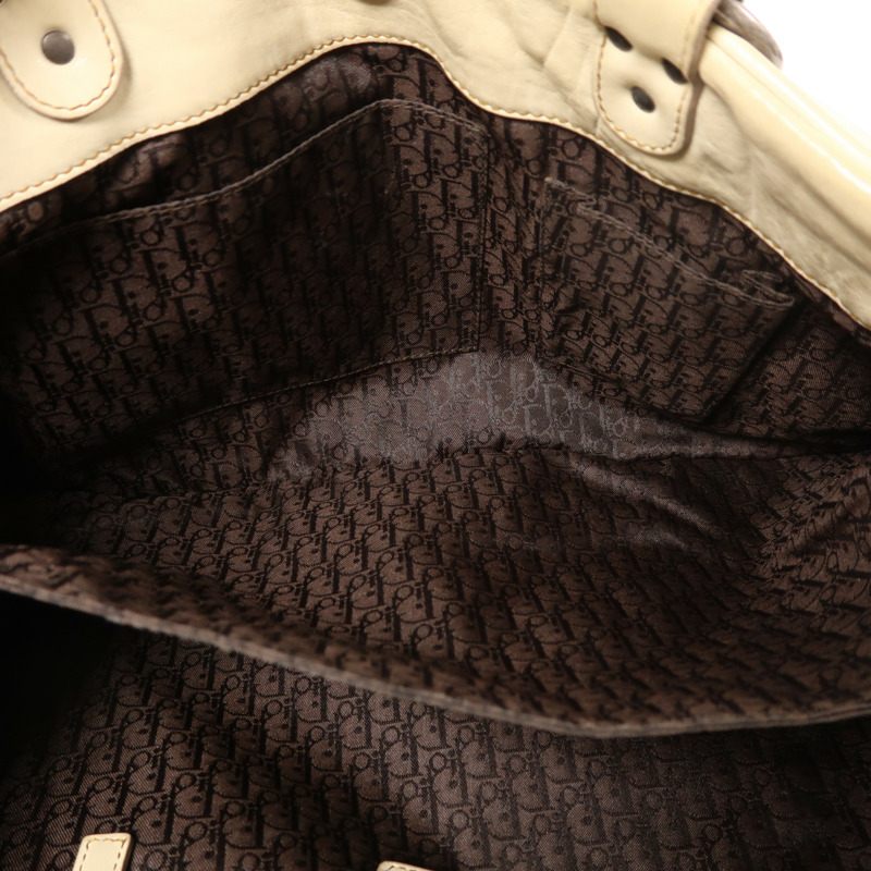 Dior 牛皮皮革Gaucho銀扣手挽袋-4