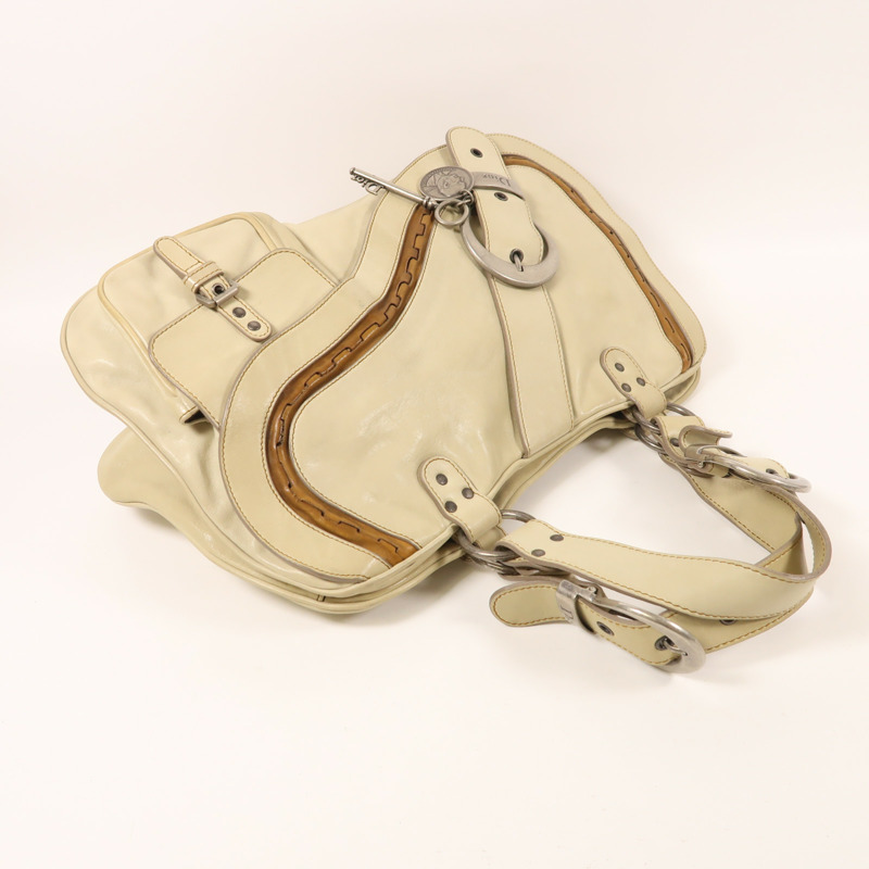 Dior 牛皮皮革Gaucho銀扣手挽袋-9