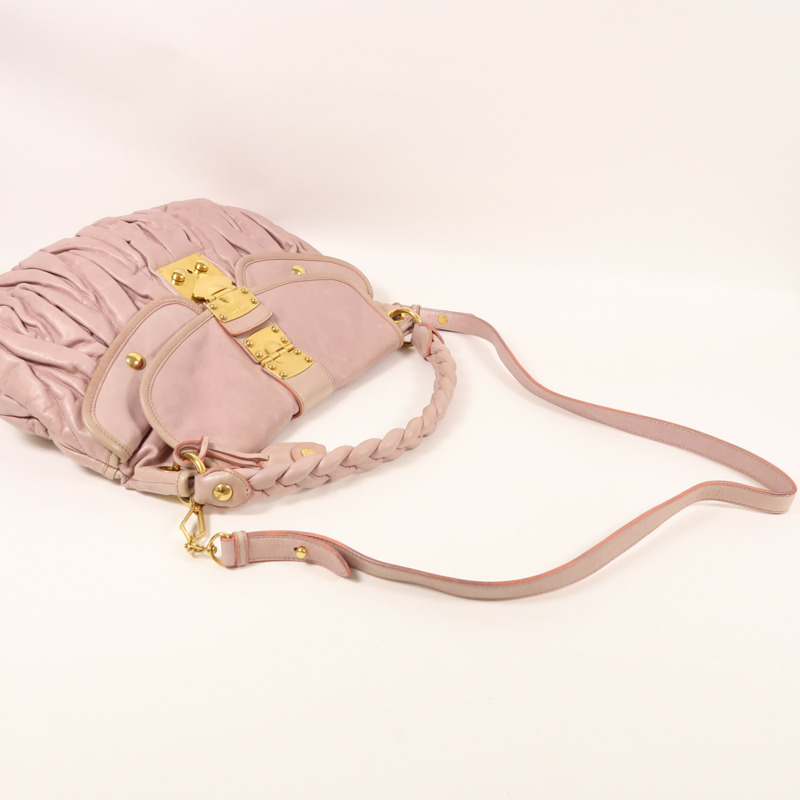 Miu Miu 牛皮皮革Matelasse Coffer金扣手挽肩背兩用袋-7