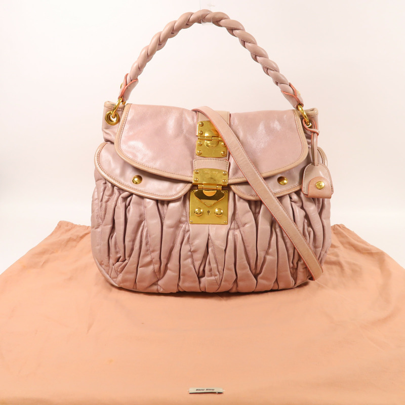 Miu Miu 牛皮皮革Matelasse Coffer金扣手挽肩背兩用袋-8