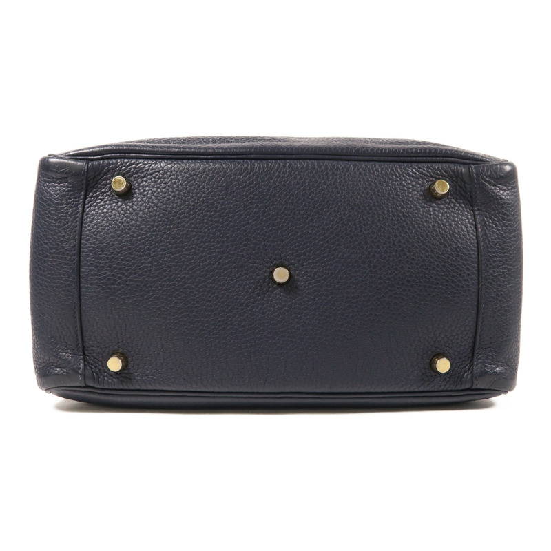 HERMES 皮革Lindy 30手挽肩背兩用袋Blue Nuit-3