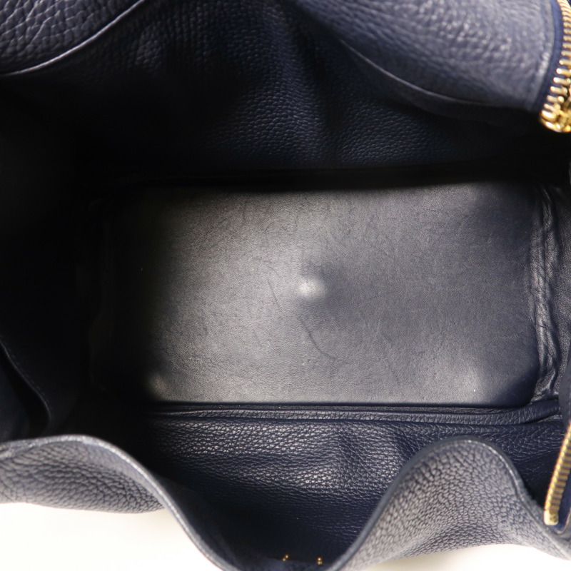 HERMES 皮革Lindy 30手挽肩背兩用袋Blue Nuit-4
