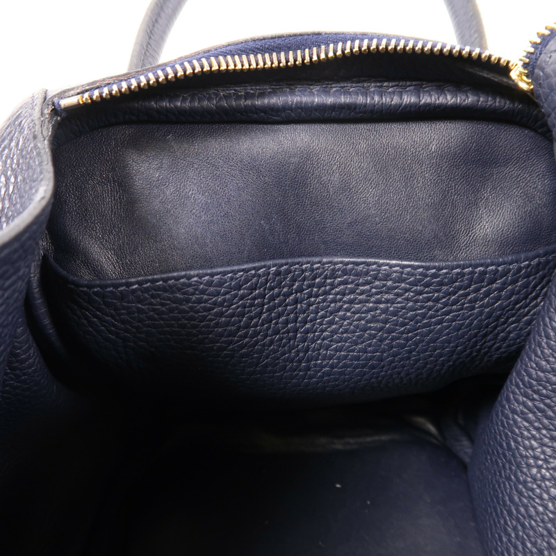 HERMES 皮革Lindy 30手挽肩背兩用袋Blue Nuit-6