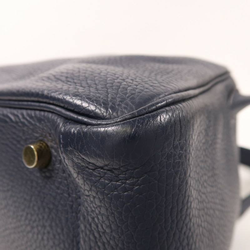 HERMES 皮革Lindy 30手挽肩背兩用袋Blue Nuit-10