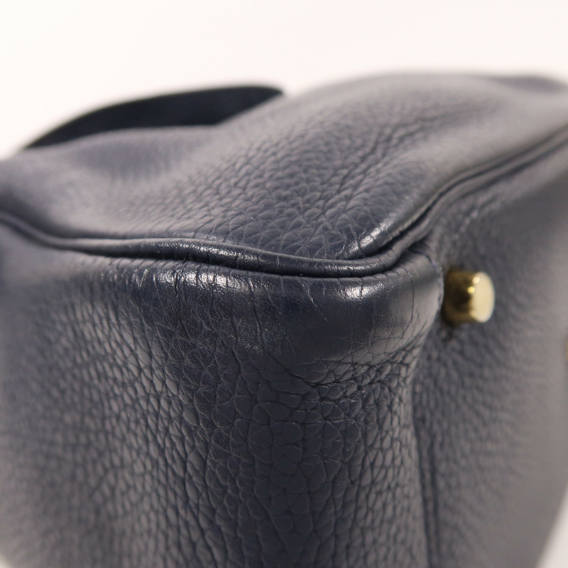 HERMES 皮革Lindy 30手挽肩背兩用袋Blue Nuit-11