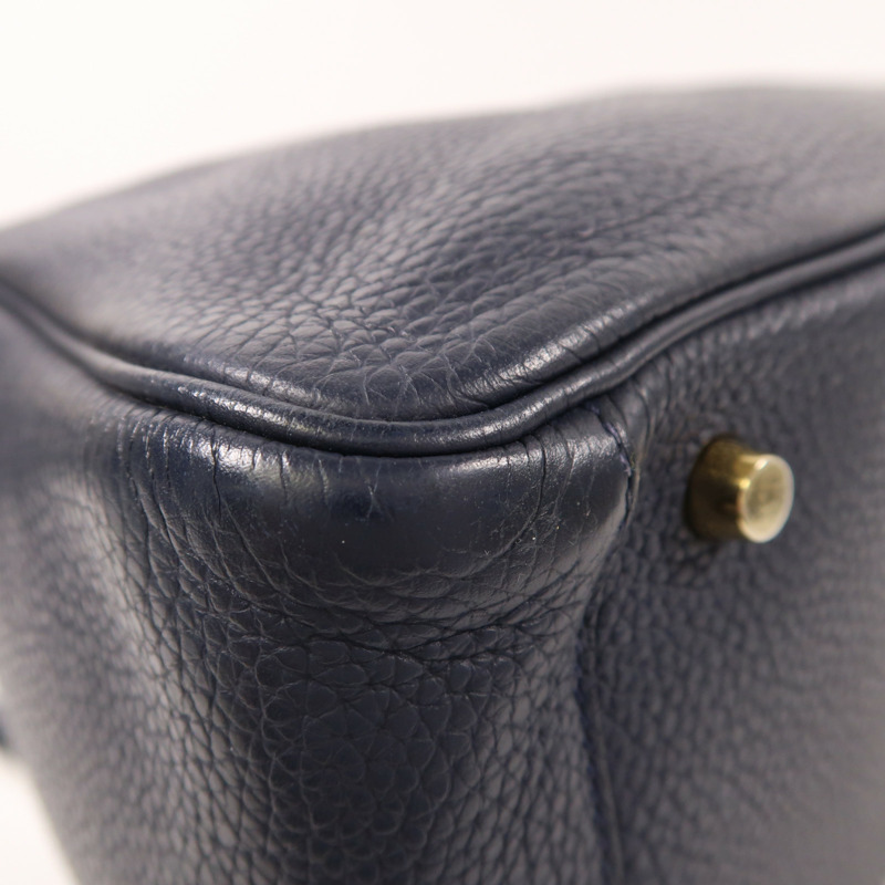 HERMES 皮革Lindy 30手挽肩背兩用袋Blue Nuit-13