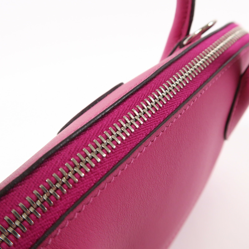 HERMES Swift皮革Bolide 27銀扣手挽肩背兩用袋Rose Pourpre-13