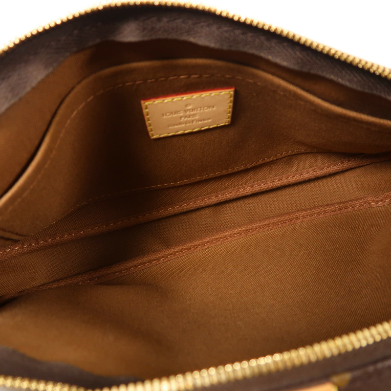 LOUIS VUITTON Monogram Multi Pochette Accessoires金扣手挽肩背兩用袋棕色-5