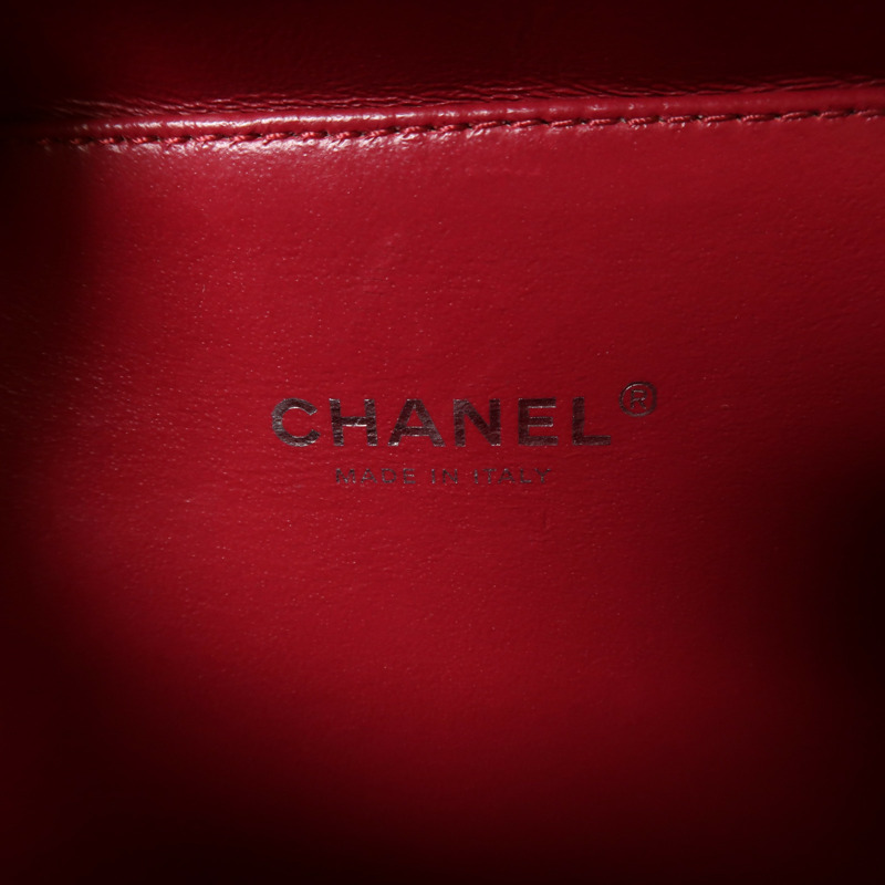 CHANEL 牛皮皮革Filigree Vanity Case銀扣手挽肩背兩用袋-5