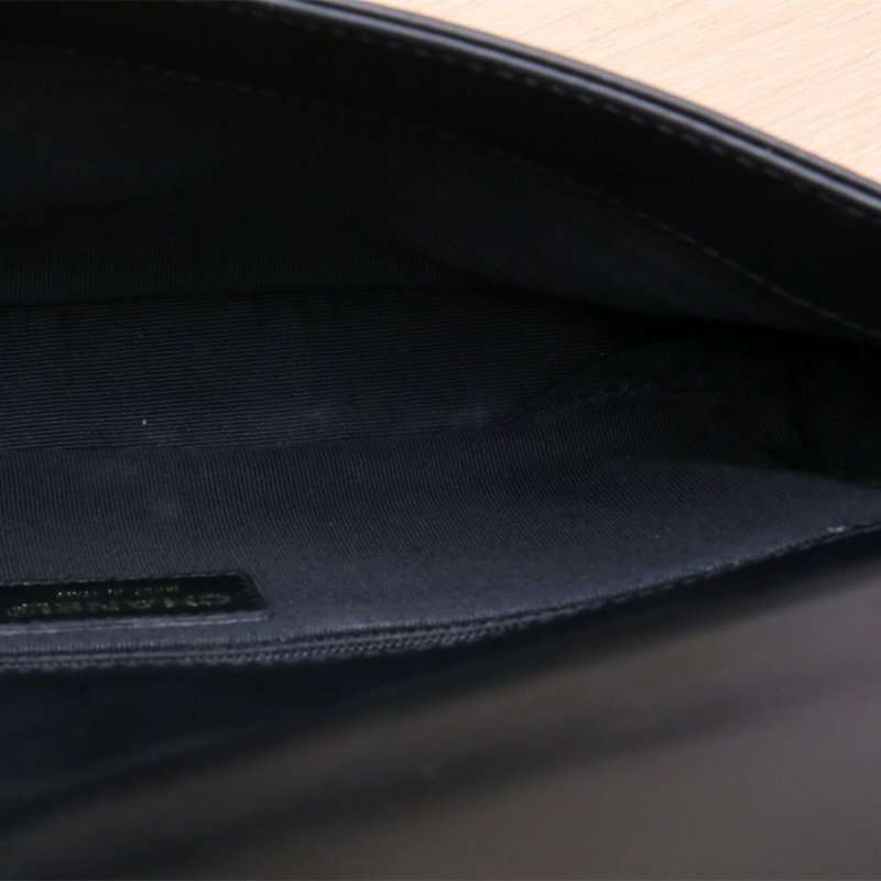 CHANEL 黑色羊皮3開金扣中古黑金羊CF翻蓋單肩包肩背包-2