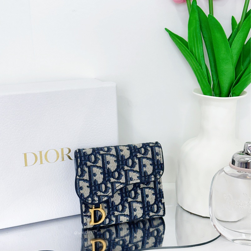 Dior Saddle 經典 老花 三折長夾-0