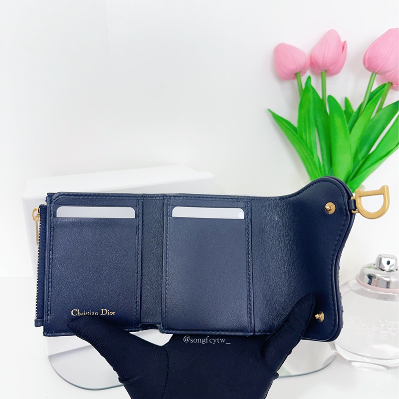 Dior Saddle 經典 老花 三折長夾-5