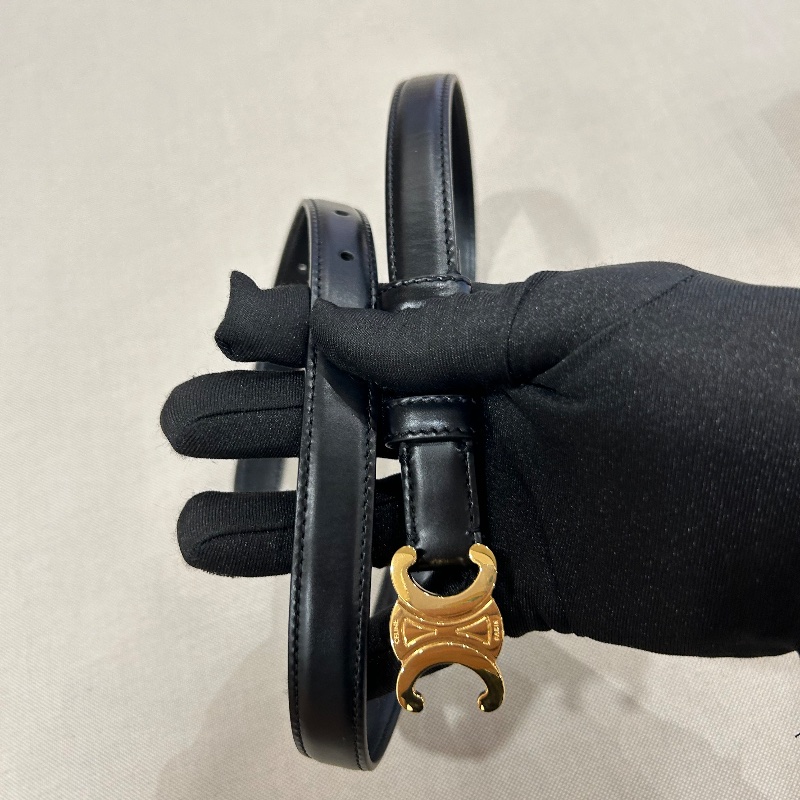 Celine 凱旋門扣是牛皮革腰帶-7