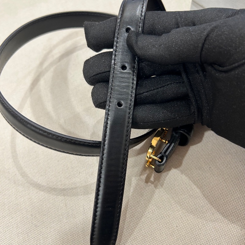 Celine 凱旋門扣是牛皮革腰帶-11