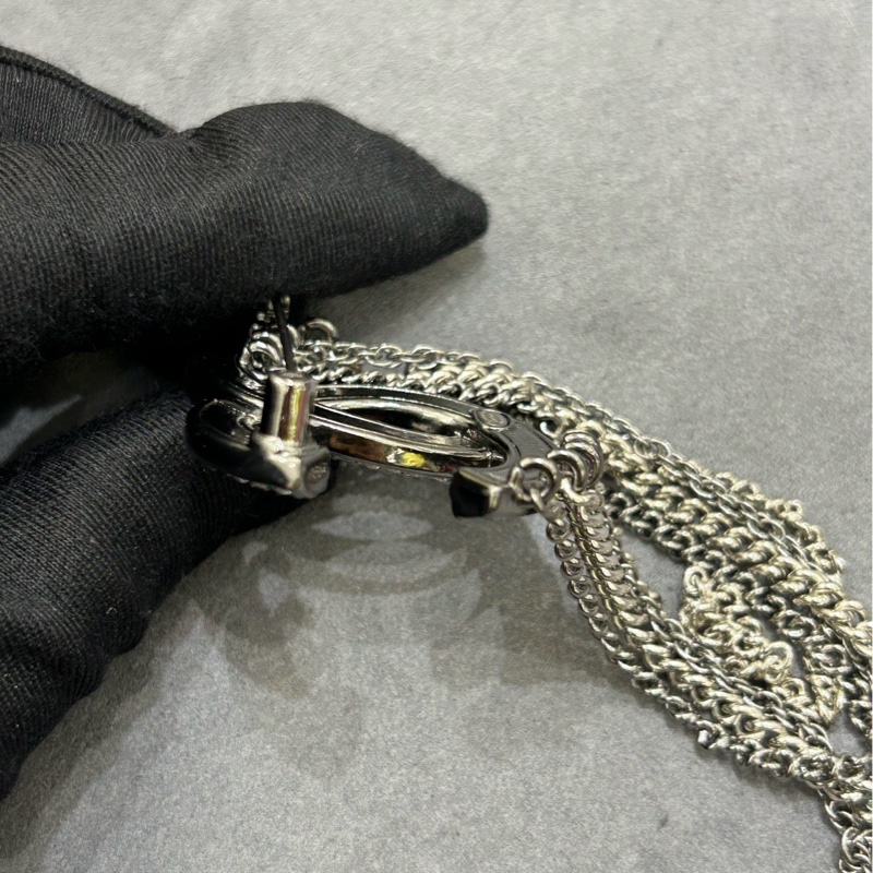 CHANEL 雙C大Logo流蘇 胸針 銀色 附件：盒子-7