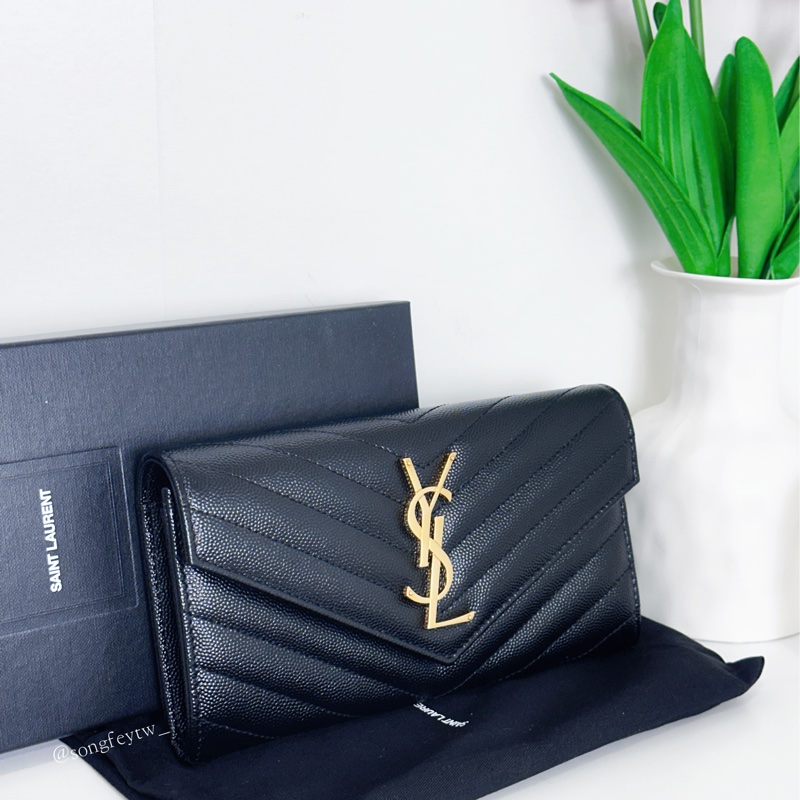SAINT LAURENT｜YSL 經典 魚子醬 信封長夾-1