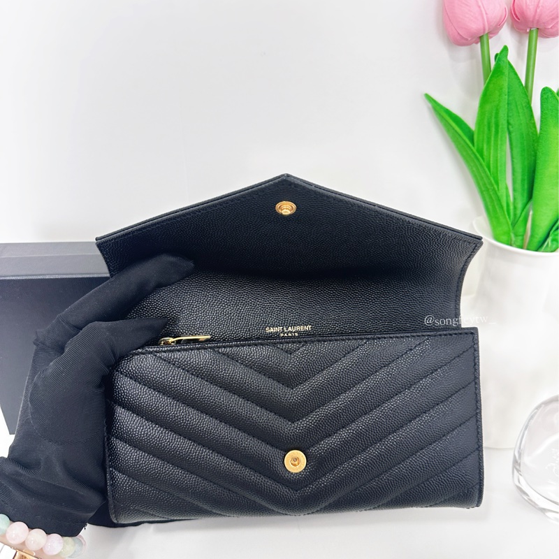 SAINT LAURENT｜YSL 經典 魚子醬 信封長夾-3