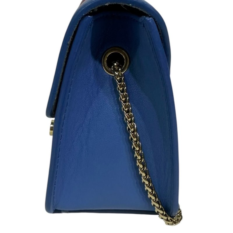 【美收精品】FURLA藍色彩虹肩背包 4-322-2