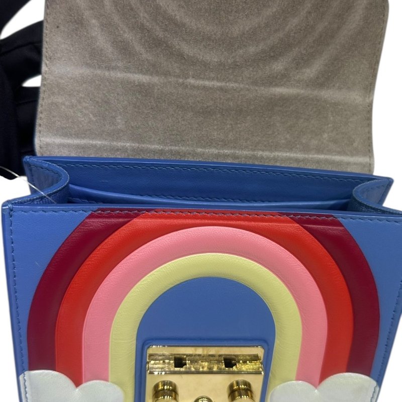 【美收精品】FURLA藍色彩虹肩背包 4-322-9