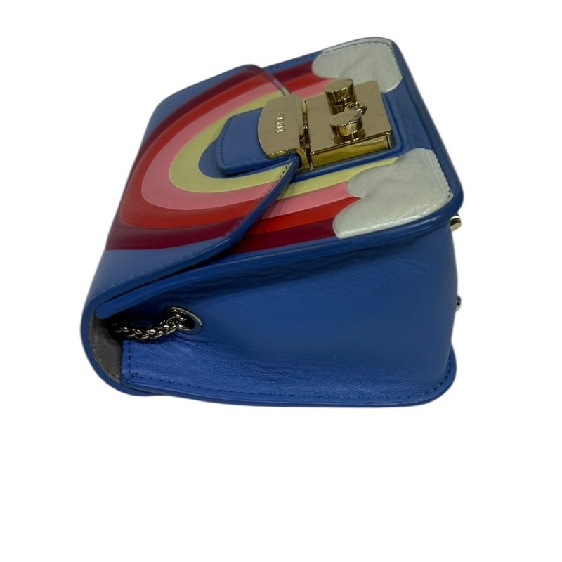 【美收精品】FURLA藍色彩虹肩背包 4-322-13