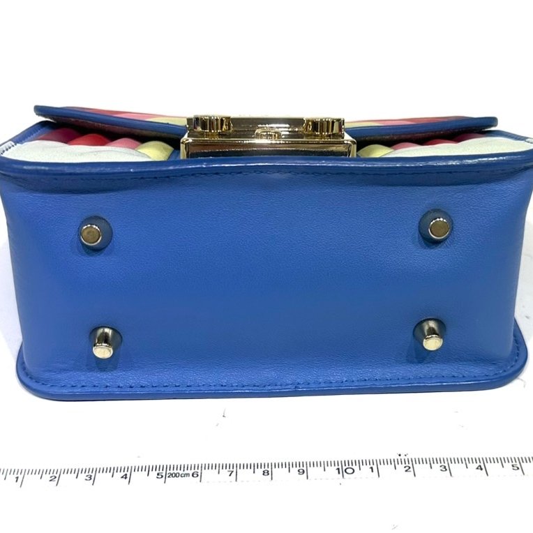 【美收精品】FURLA藍色彩虹肩背包 4-322-17