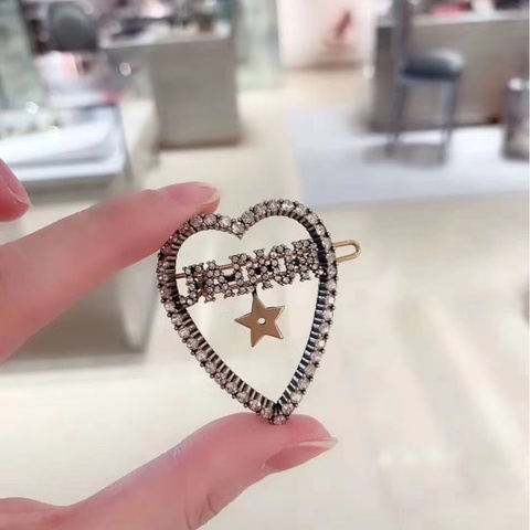 Dior 愛心水鑽髮夾 可小議