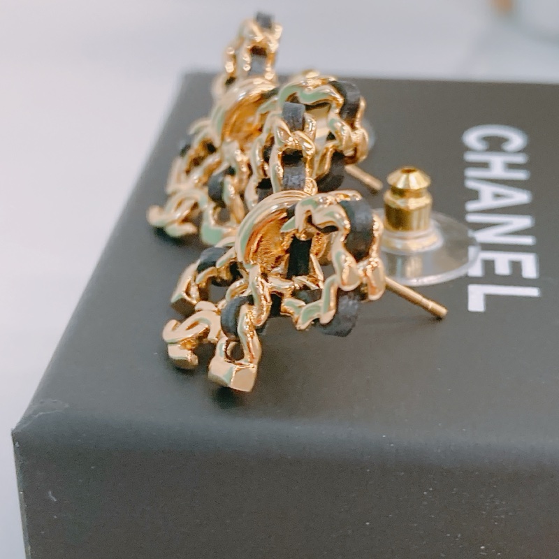 MS0367 CHANEL香奈兒蝴蝶結連CC字吊飾耳環 RIBBON WITH SMALL CC LOGO EARRINGS-3