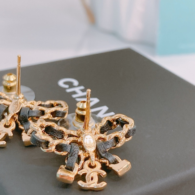 MS0367 CHANEL香奈兒蝴蝶結連CC字吊飾耳環 RIBBON WITH SMALL CC LOGO EARRINGS-4