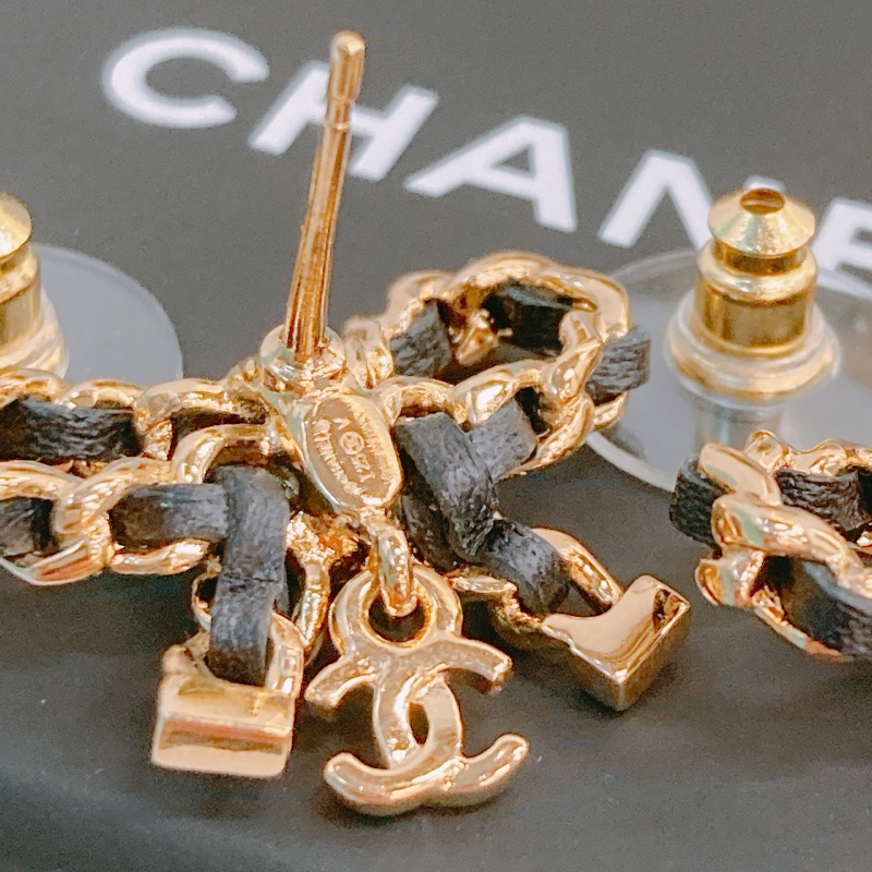 MS0367 CHANEL香奈兒蝴蝶結連CC字吊飾耳環 RIBBON WITH SMALL CC LOGO EARRINGS-6