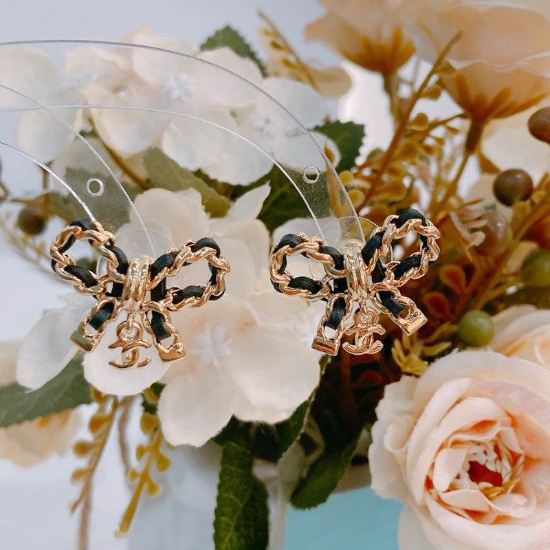 MS0367 CHANEL香奈兒蝴蝶結連CC字吊飾耳環 RIBBON WITH SMALL CC LOGO EARRINGS-9