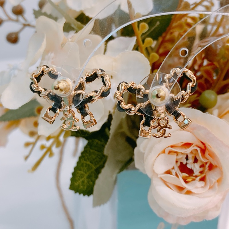 MS0367 CHANEL香奈兒蝴蝶結連CC字吊飾耳環 RIBBON WITH SMALL CC LOGO EARRINGS-11