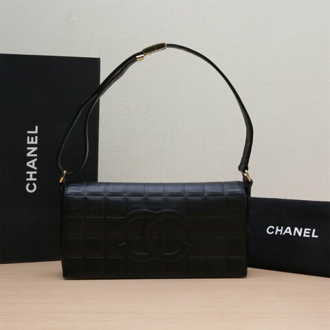 CHANEL 鏈條手柄翻蓋斜跨包黃色牛皮27開銀扣肩背包