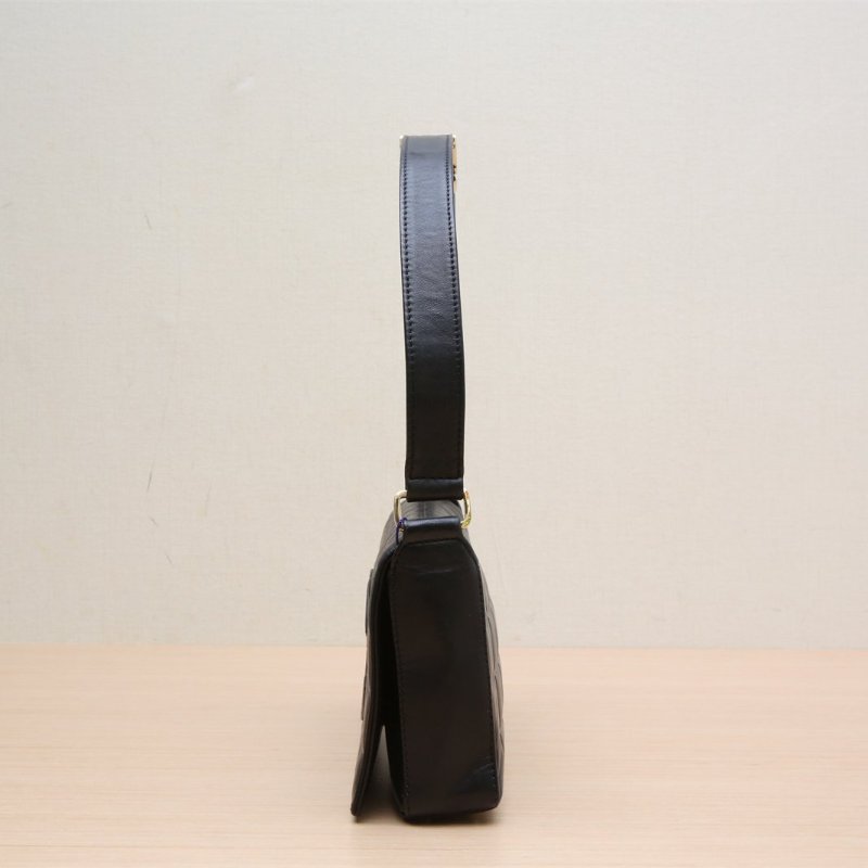 CHANEL 鏈條手柄翻蓋斜跨包黃色牛皮27開銀扣肩背包-4