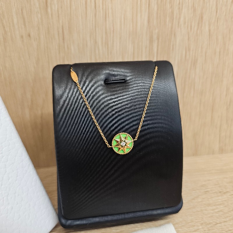 [少見美品❣️] Dior RosedesVents黃K金綠孔雀石單鑽八芒星手鍊-2