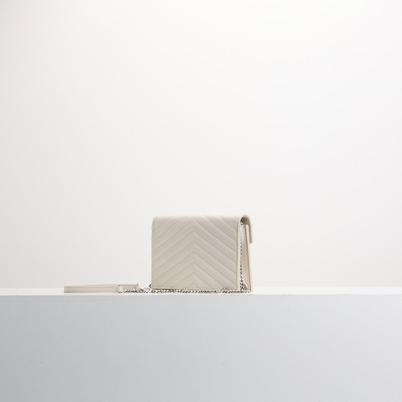 二手 YSL woc 小款信封包/白色銀扣-2