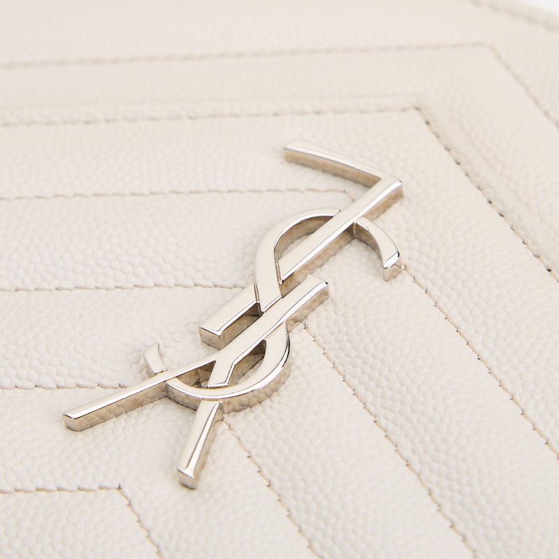 二手 YSL woc 小款信封包/白色銀扣-5